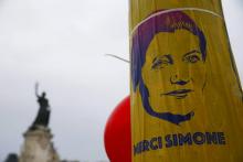 Hommage à Simone Veil à Paris le 8 mars 2018 lors de la Journée internationale de la femme