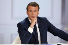 Emmanuel Macron lors de sa conférence de presse, le 25 avril 2019 à l'Elysée