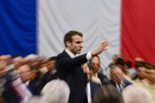 Emmanuel Macron au cours d'un "grand débat", à Greoux-les-Bains, le 7 mars 2019