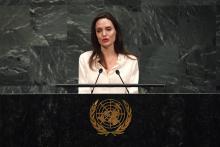 Angelina Jolie au siège des Nations unies à New York, le 29 mars 2019