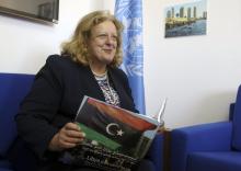 Maria do Valle Ribeiro, l'adjointe à l'émissaire de l'ONU en Libye, lors d'un entretien avec l'AFP à Tripoli le 28 avril 2019