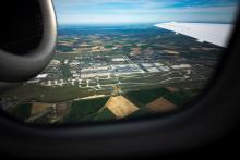 Vue aérienne de l'aérport Charles-de-Gaulle, le 5 avril 2019 à Roissy