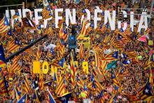 Manifestation pour l'Indépendance de la Catalogne, le 11 septembre 2018 à Barcelone
