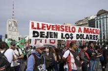 Manifestation à Buenos Aires pour dénoncer la perte de pouvoir d'achat, le 30 avril 2019 en Argentine