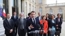 Emmanuel Macron s'exprime devant la presse après sa rencontre avec des experts de la biodiversité de l'IPBES, le 6 mai 2019 à l'Elysée