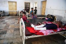 Des victimes du cyclone Fani hospitalisées à Puri, dans l'Etat d'Odisha (est de l'Inde), le 5 mai 2019.
