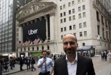 Le patron d'Uber, Dara Khosrowshahi, à son arrivée vendredi à la Bourse de New York.
