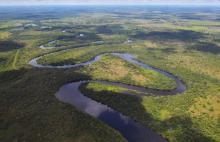 Vue aérienne du Pantanal, le 8 mars 2018 au Brésil