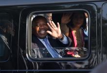 Le président du Gabon, Ali Bongo, arrive à Libreville le 23 mars 2019, six mois après son AVC
