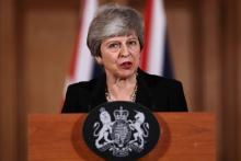 La Première ministre britannique Theresa May fait une allocution au 10 Downing Street, le 2 avril 2019 à Londres