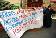 Manifestation de parents d'élèves le 18 avril 2019 à Montpellier