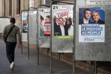 Des affiches électorales pour les Européennes, le 15 mai 2019 à Paris