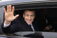 Le président de la République Emmanuel Macron à Saint-Sozy le 18 janvier 2019