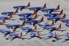 La flotte de 34 Boeing 737 MAX 8 de la compagnie aérienne américaine Southwest est clouée au sol depuis mi-mars