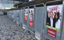 Des affiches électorales pour les élections européennes dans une rue de Montpellier, le 15 mai 2019