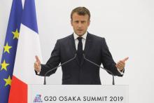 Le président français Emmanuel Macron le 29 juin 2019 à Osaka au Japon