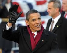 Le président américain démocrate Barack Obama lors de son investiture à Washington, le 20 janvier 2009