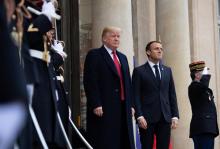 Donald Trump et Emmanuel Macron le 10 novembre 2018 à l'Elysée