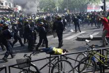 Face-à-face entre policiers et "gilets jaunes" le 20 avril 2019 à Paris