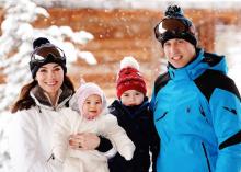 Toute la famille royale britannique à la neige.