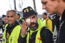 Jérôme Rodrigues, figure des "gilets jaunes", le 16 février 2019, lors du 14è acte de mobilisation sociale