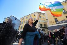 Geneviève Legay manifestant le 23 mars 2019 à Nice