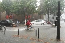 Paris sous de fortes pluies le 10 août 2019