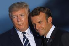 Les présidents américain Donald Trump (g) et français Emmanuel Macron, le 25 août 2019 à Biarritz lors du sommet du G7