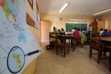 Une salle de classe dans la ville de Sada à Mayotte, le 26 mars 2013