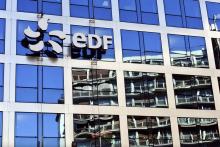 Le logo d'EDF sur le siège parisien de l'entreprise, le 15 février 2019