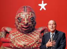Jacques Chirac inaugure le 20 juin 2006 le "Musée du quai Branly", dédié aux arts premiers, à Paris