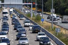 Trafic dense sur l'autoroute A63 à hauteur de Bordeaux le 3 août 2019
