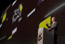 Le directeur du Tour de France, Christian Prudhomme, lors de la présentation du parcours, à Paris, le 15 octobre 2019