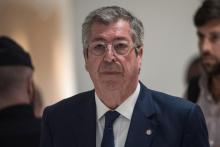 Patrick Balkany quitte le palais de justice de Paris le 13 mai 2019 après le premier jour de son procès