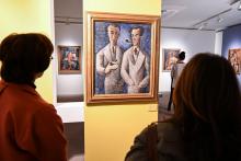 Un tableau de Marcel Gromaire, "Les deux frères", au musée Paul Valéry lors de l'exposition "Marcel Gromaire, l'élégance de la force", le 12 décembre 2019 à Sète