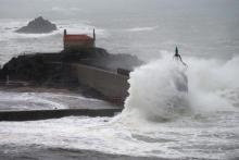 Grosses vagues à Racou, près d'Argeles-sur-Mer, le 21 janvier 2020