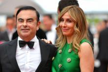 L'ex-PDG de Renault Carlos Ghosn (à gauche) et sa femme Carole Ghosn au Festival de Cannes, le 26 mai 2017