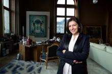 Anne Hidalgo dans son bureau à l'Hôtel de Ville de Paris, le 24 janvier 2020