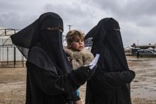 Des femmes au camp de al-Hol, au nord-est de la Syrie le 9 décembre 2019