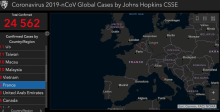 Carte interactive pour suivre l’évolution de la propagation de l’épidémie de coronavirus