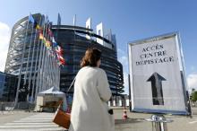 Le Parlement européen accueille un centre de dépistage Covid-19, à Strasbourg, le 12 mai 2020