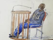 Image d'archives du procès de Felicien Kabuga, un des principaux suspects du génocide rwandais, le 20 mai 2020 à Paris