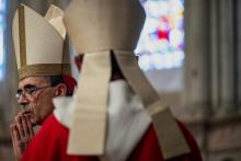 Le cardinal Philippe Barbarin dans la cathédrale Saint-Jean de Lyon, le 28 juin 2020