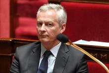 Le ministre de l'Economie Bruno Le Maire, à l'Assemblée nationale le 28 avril 2020 à Paris