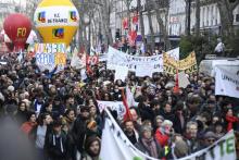 Manifestation contre la réforme des retraites le 3 mars 2020 à Paris