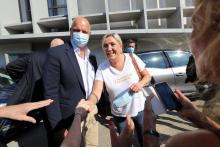 La présidente du Rassemblement national (RN) Marine Le Pen lors de sa rentére politique, le 6 septembre 2020 à Fréjus (Var)