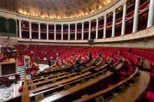 L'hémicycle de l'Assemblée nationale à Paris, le 21 avril 2020