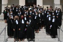Rassemblement de magistrats contre la politique du garde des Sceaux Eric Dupond-Moretti devant le tribunal de Paris, le 24 septembre 2020
