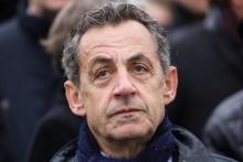 Nicolas Sarkozy lors d'une cérémonie officielle à l'Arc de Triomphe à Paris, le 11 novmebre 2019