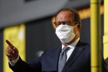François Hollande le 10 septembre 2020 à Sarran, à l'arrivée de la 12ème étape du Tour de France